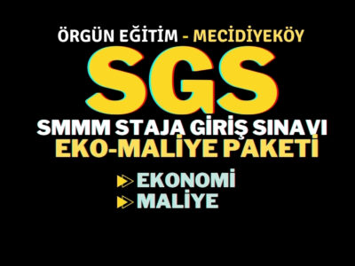 SGS – Staja Giriş Sınavı | Eko-Maliye Grubu | Örgün Eğitim
