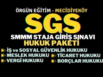 SGS – Staja Giriş Sınavı | Hukuk Grubu | Örgün Eğitim