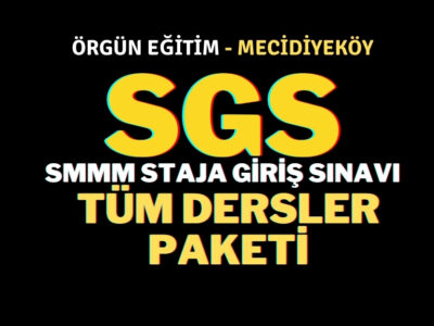 SGS – Staja Giriş Sınavı | Tüm Dersler | Örgün Eğitim