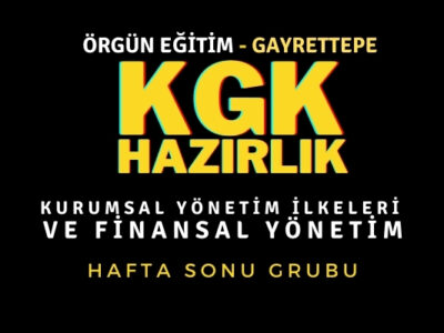 KGK Kurumsal Yönetim İlkeleri ve Finansal Yönetim | Örgün Eğitim